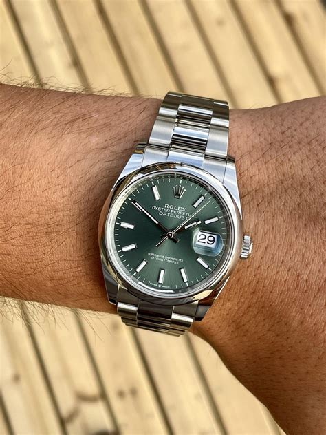 rolex datejust 36 mint green 2022